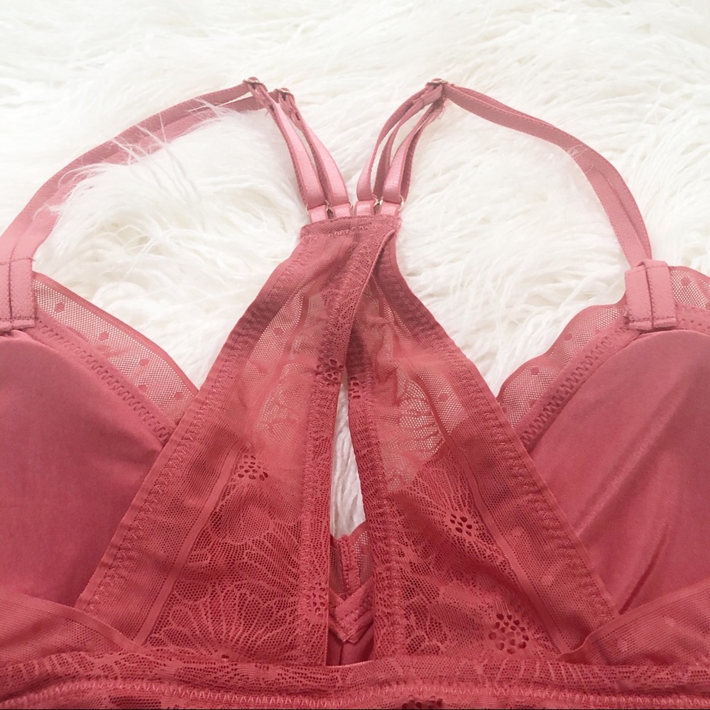 Aerie XL Washed Brick Color Lace Padded Bralette - Picture 10 of 13